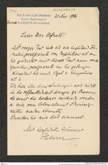 Nachlass Franz Steindachner, Brief von Haberer an Franz Steindachner (20.11.1906), Inv.Nr. 193.09, Seite 1
